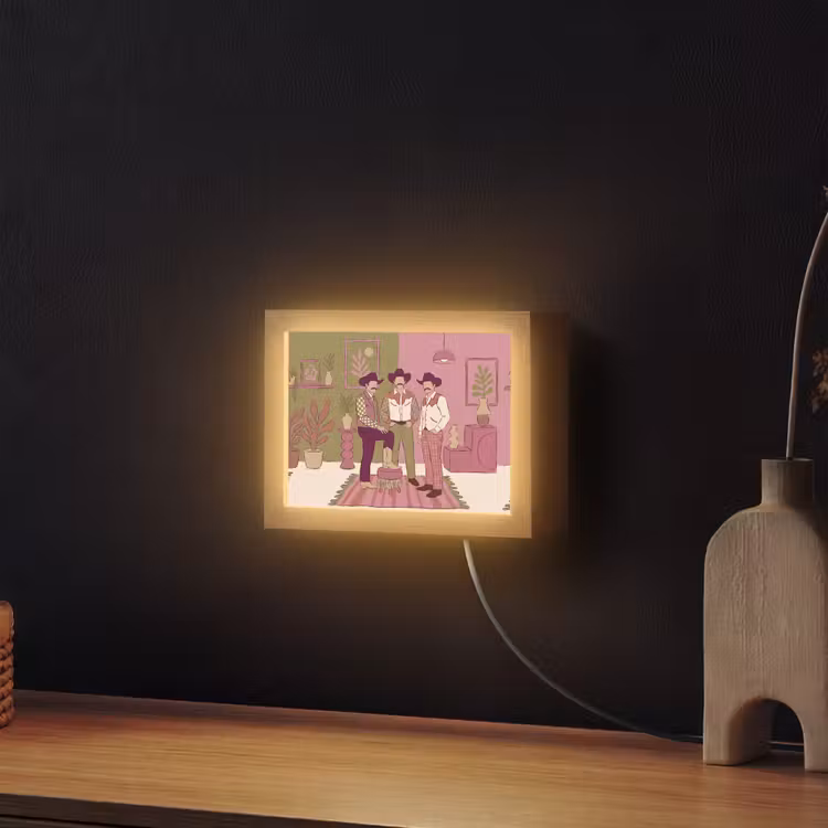 Lightbox - Wandlamp - Mensen - Mannen - Hoeden - Retro - Interieur — 2
