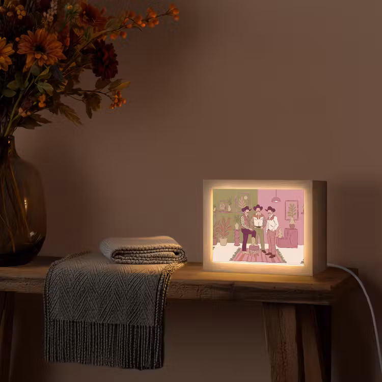 Lightbox - Wandlamp - Mensen - Mannen - Hoeden - Retro - Interieur — 5