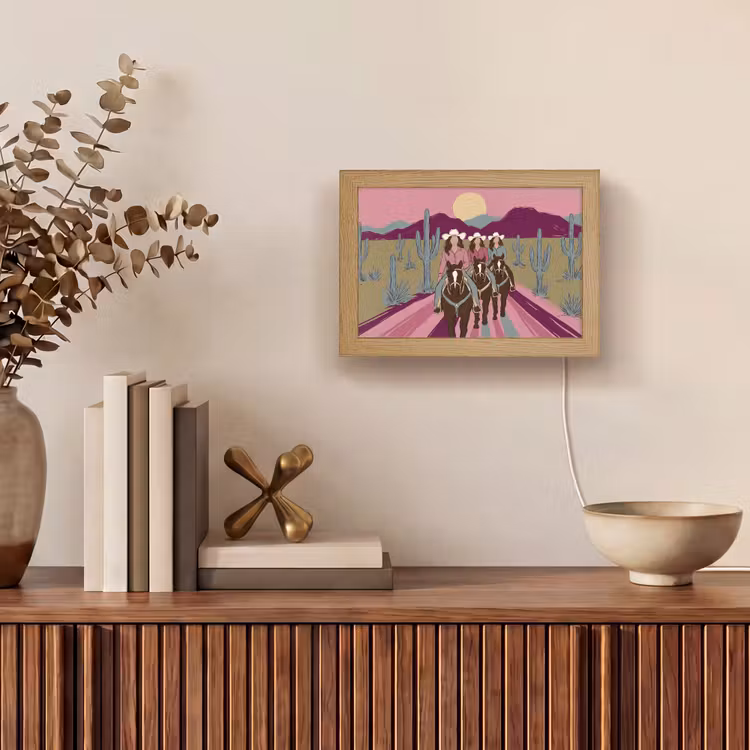 Lightbox - Wandlamp - Mensen - Paard - Woestijn - Abstract - Roze — 4
