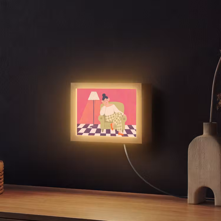 Lightbox - Wandlamp - Vrouw - Rust - Interieur - Modern - Kunst — 2