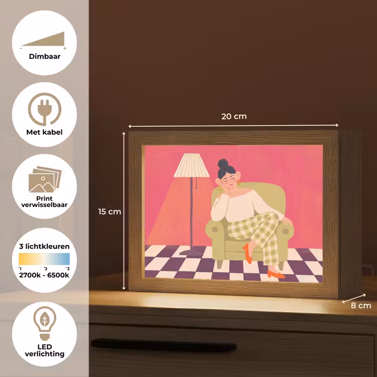 Lightbox - Wandlamp - Vrouw - Rust - Interieur - Modern - Kunst — 9