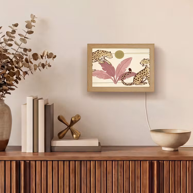 Lightbox - Wandlamp - Dieren - Kat - Jungle - Illustratie - Beige — 4