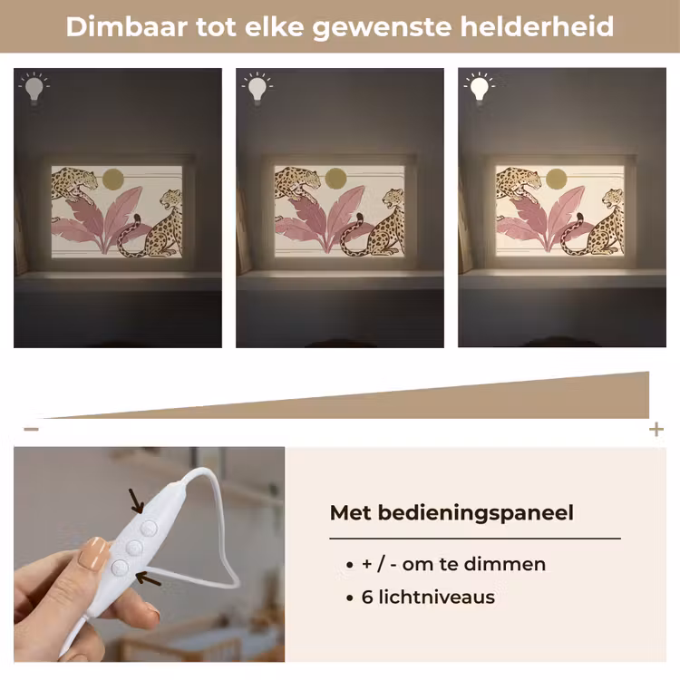 Lightbox - Wandlamp - Dieren - Kat - Jungle - Illustratie - Beige — 8