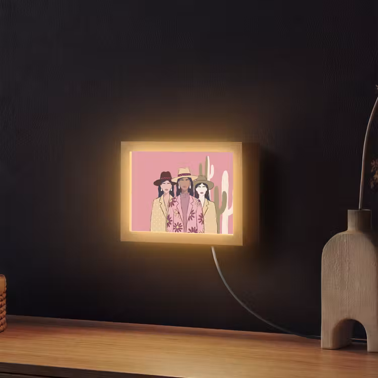 Lightbox - Wandlamp - Mensen - Hoeden - Abstract - Roze - Portret — 2