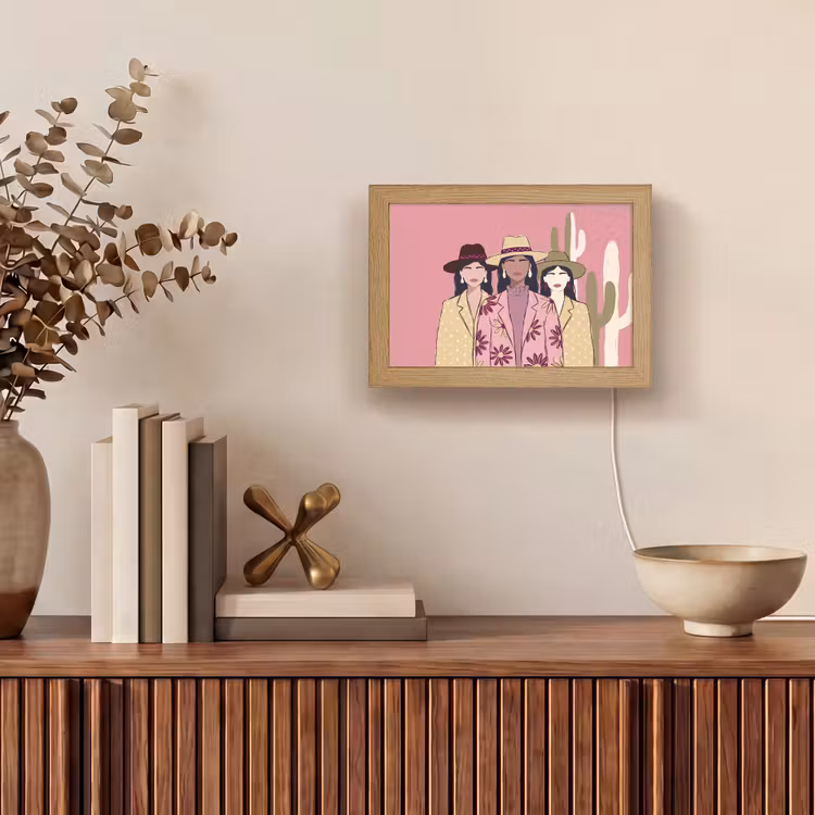 Lightbox - Wandlamp - Mensen - Hoeden - Abstract - Roze - Portret — 4
