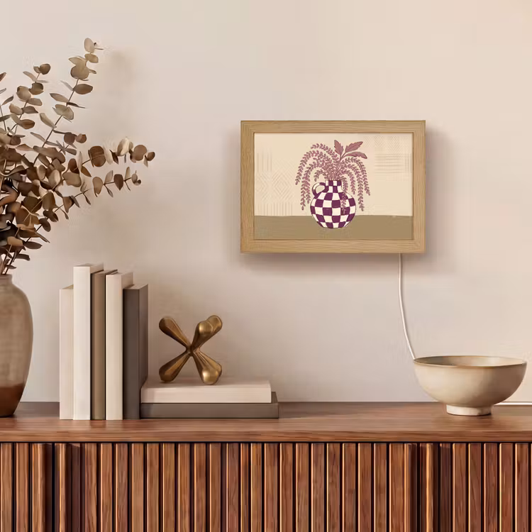 Lightbox - Wandlamp - Vaas - Geruit - Planten - Modern - Paars — 4