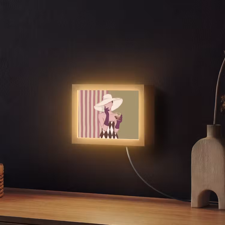 Lightbox - Wandlamp - Vrouw - Hoed - Mode - Abstract - Kleurrijk — 2