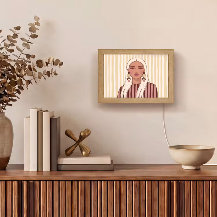 Lightbox - Wandlamp - Vrouw - Portret - Illustratie - Modern - Roze — 4