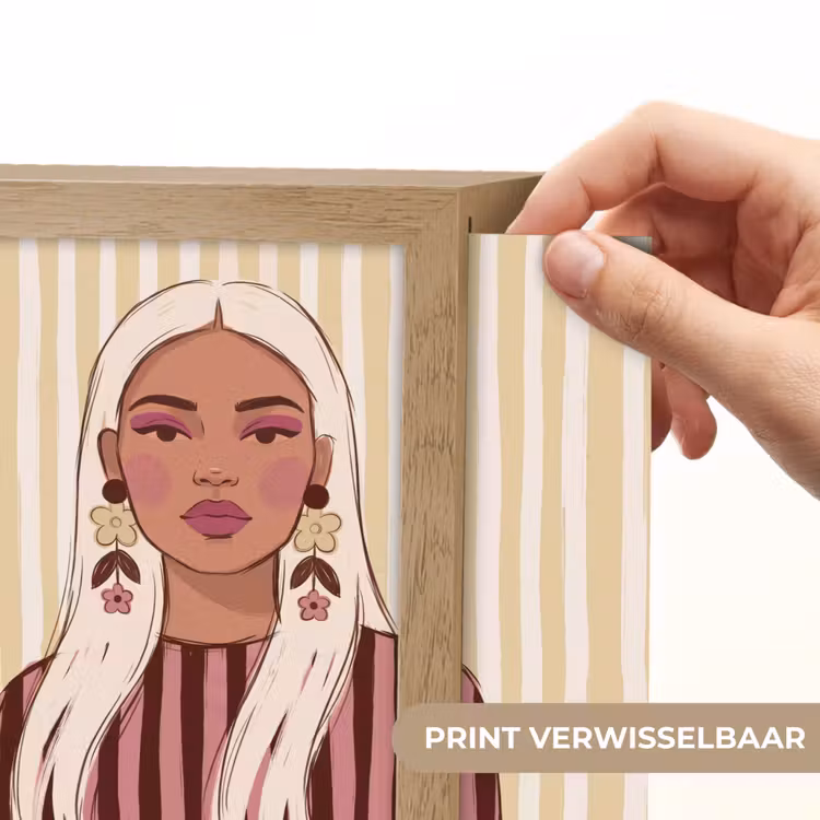 Lightbox - Wandlamp - Vrouw - Portret - Illustratie - Modern - Roze — 6