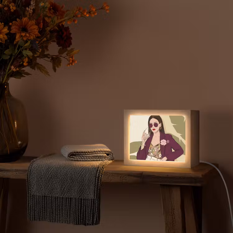 Lightbox - Wandlamp - Vrouw - Wijn - Portret - Mode - Modern — 5