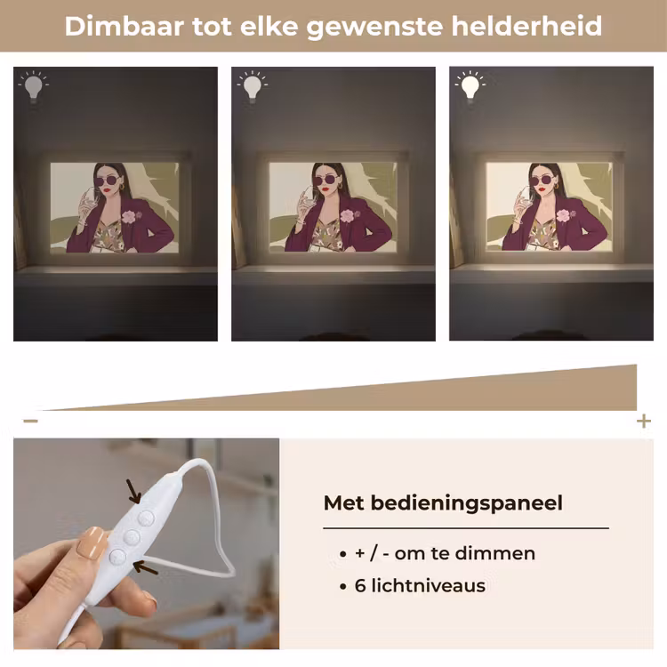 Lightbox - Wandlamp - Vrouw - Wijn - Portret - Mode - Modern — 8
