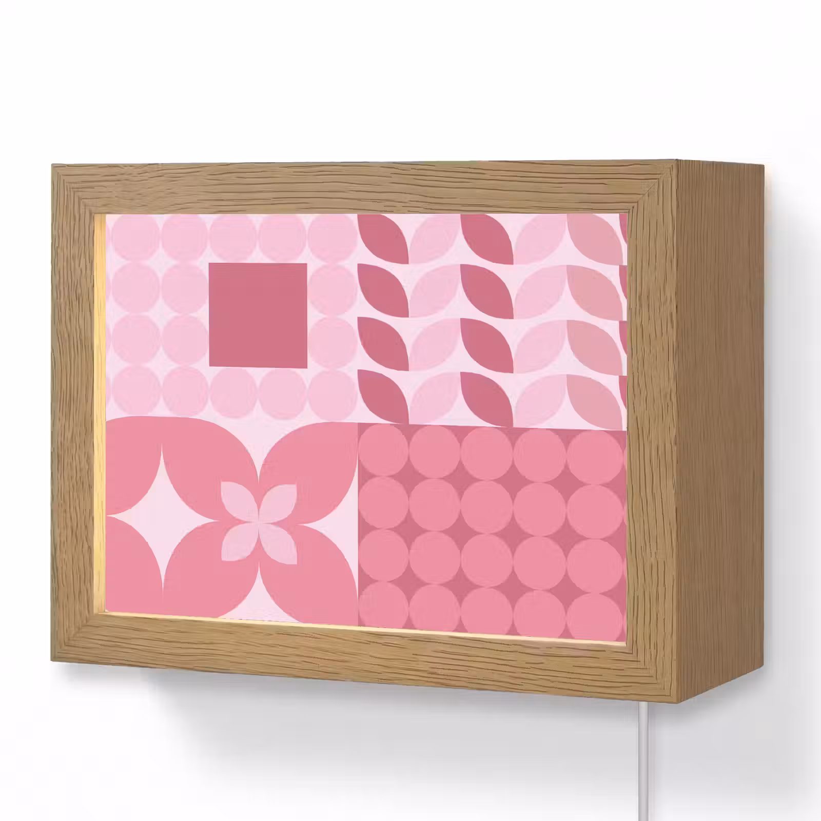 Lightbox - Wandlamp - Abstract - Geometrisch - Patroon - Modern - Roze — 1
