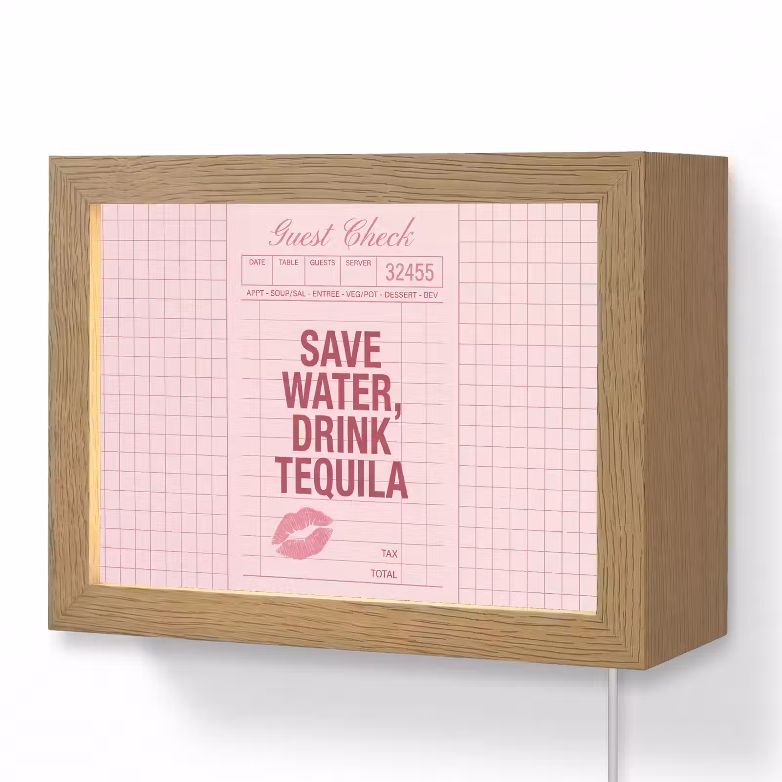 Lightbox - Wandlamp - Humor - Drank - Tekst - Roze — 1