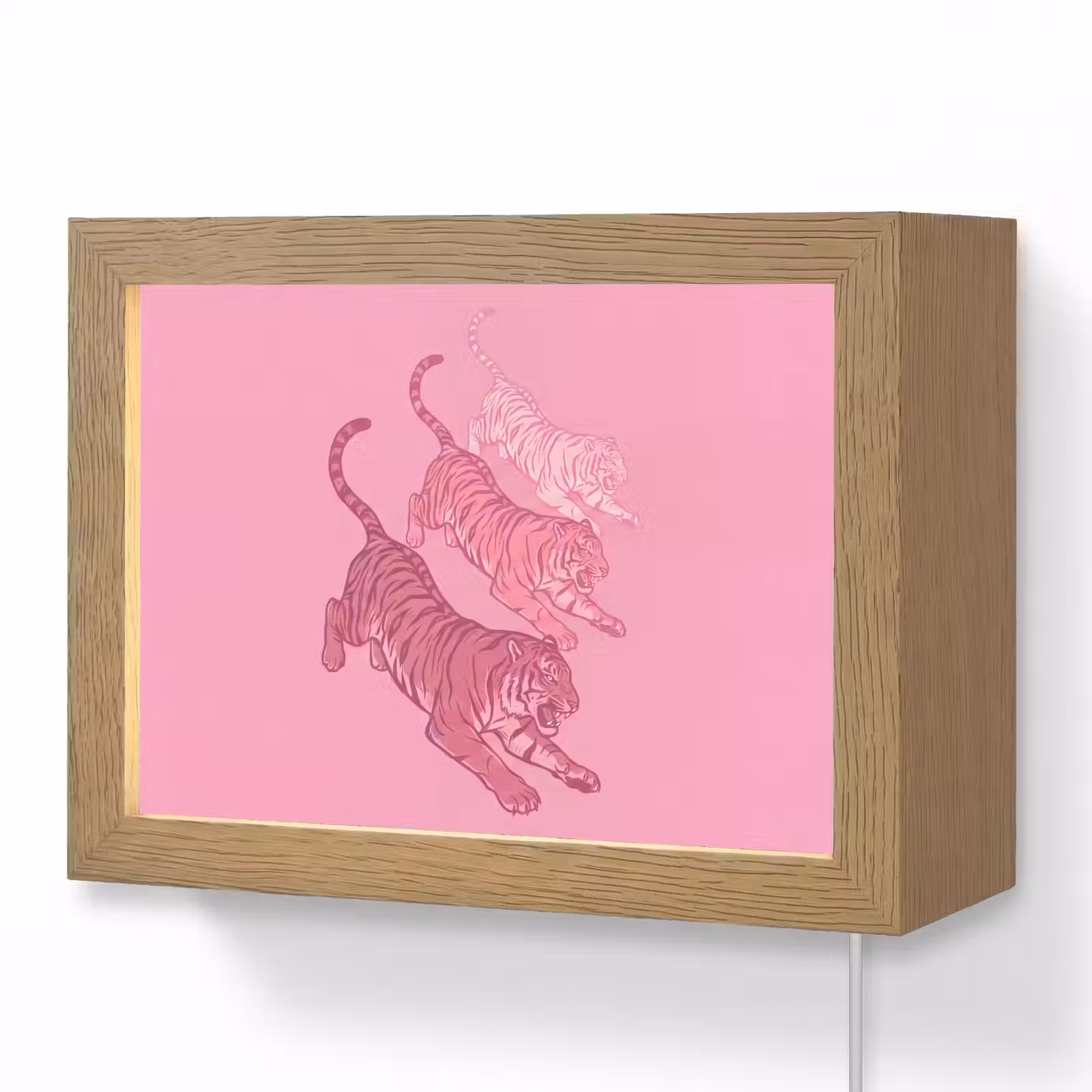 Lightbox - Wandlamp - Kat - Springend - Dieren - Roze - Modern — 1