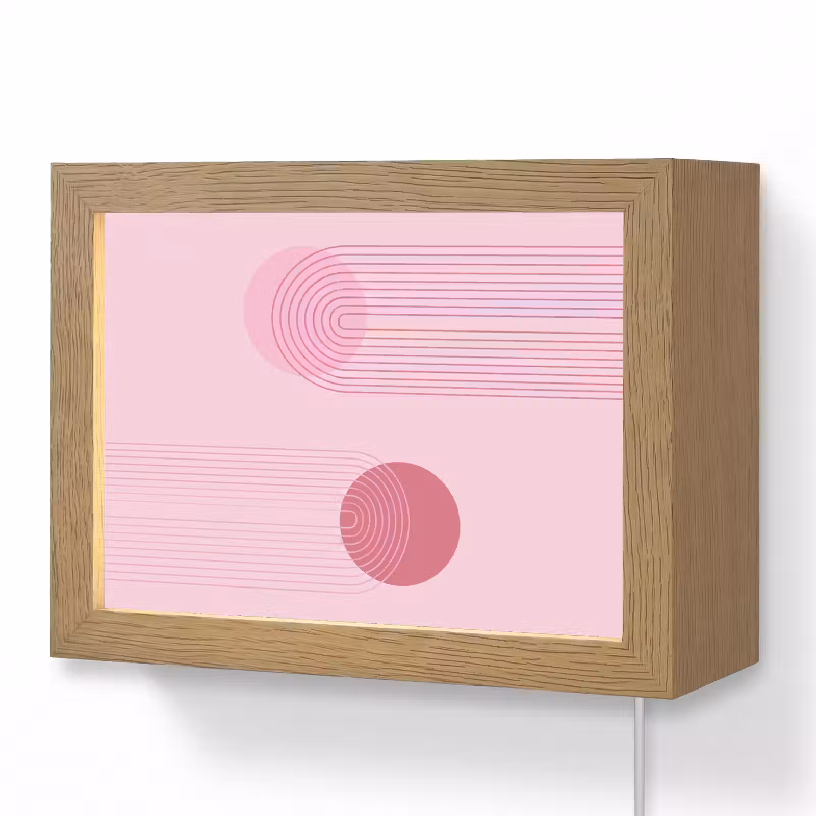 Lightbox - Wandlamp - Vormen - Lijnen - Minimalistisch - Roze — 1