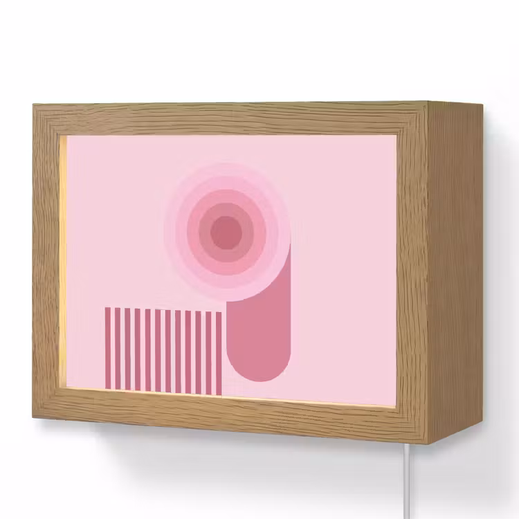 Lightbox - Wandlamp - Abstract - Cirkels - Strepen - Modern - Roze — 1