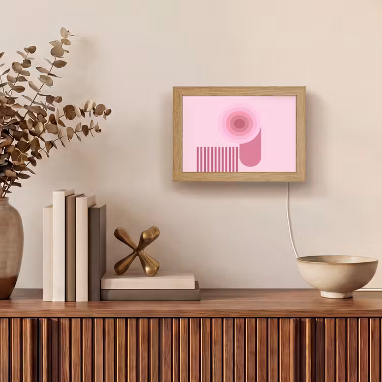 Lightbox - Wandlamp - Abstract - Cirkels - Strepen - Modern - Roze — 4