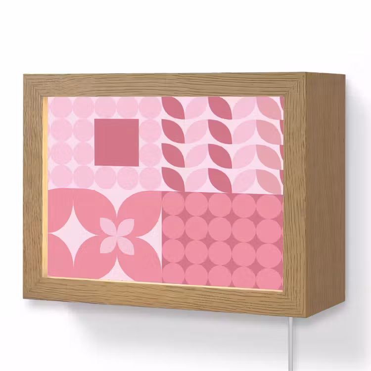 Lightbox - Wandlamp - Abstract - Geometrisch - Patroon - Modern - Roze — 1