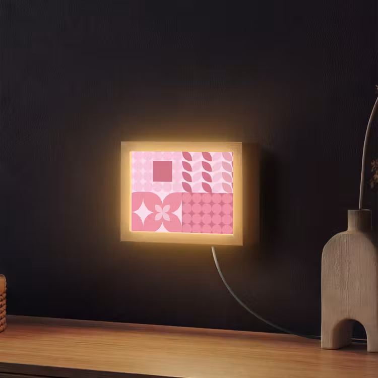 Lightbox - Wandlamp - Abstract - Geometrisch - Patroon - Modern - Roze — 2