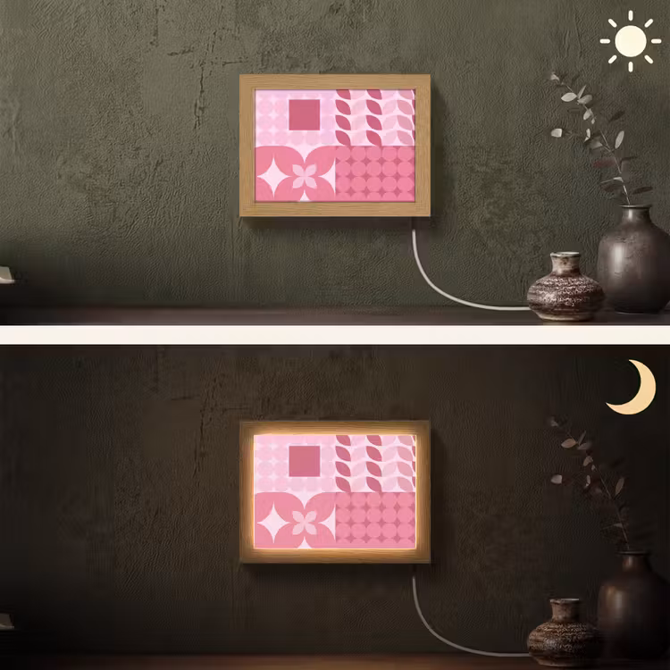 Lightbox - Wandlamp - Abstract - Geometrisch - Patroon - Modern - Roze — 3