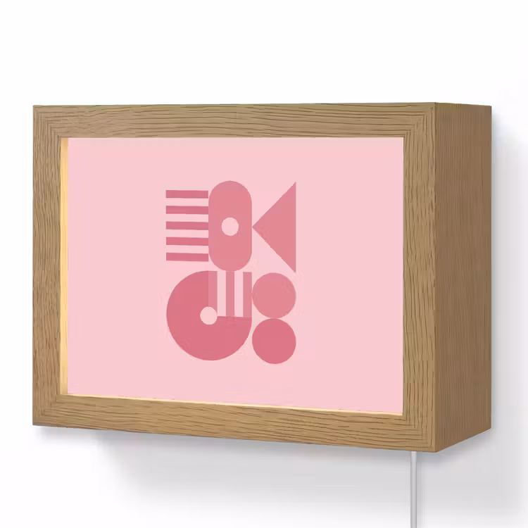 Lightbox - Wandlamp - Abstract - Geometrisch - Vormen - Roze — 1