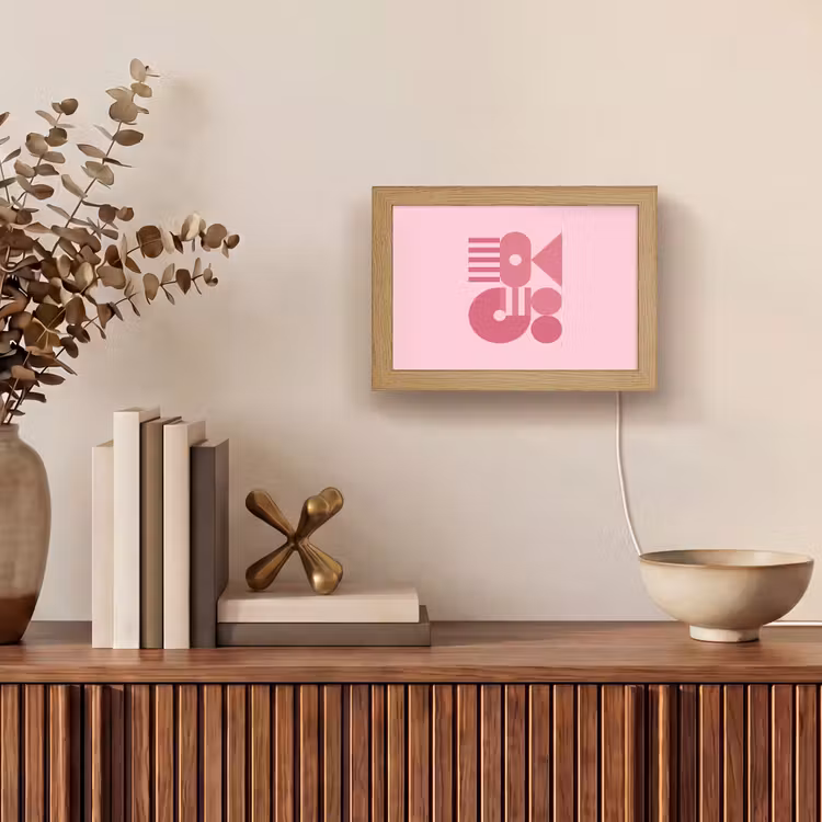 Lightbox - Wandlamp - Abstract - Geometrisch - Vormen - Roze — 4