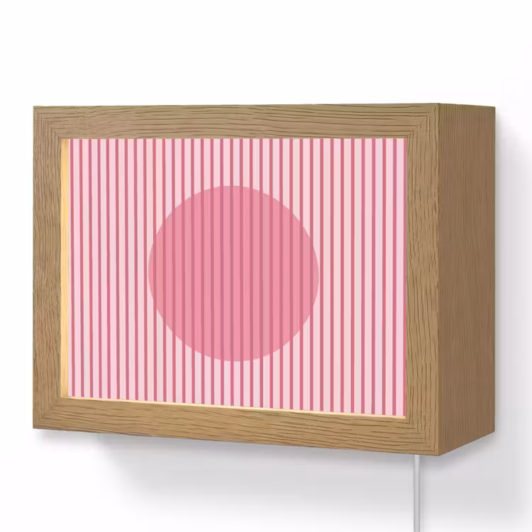 Lightbox - Wandlamp - Abstract - Strepen - Ovaal - Roze - Modern — 1