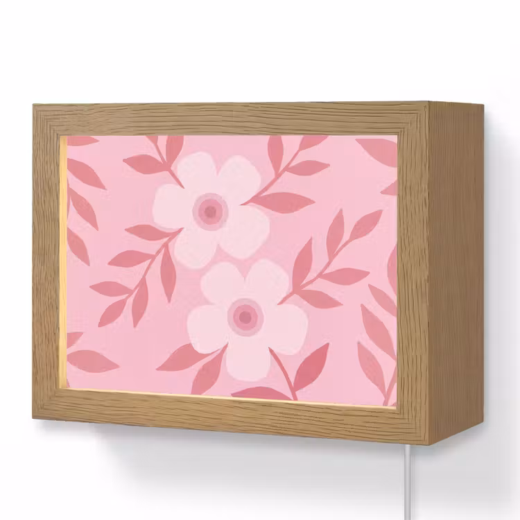 Lightbox - Wandlamp - Bloemen - Abstract - Modern - Roze - Natuur — 1