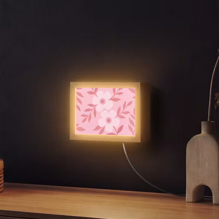 Lightbox - Wandlamp - Bloemen - Abstract - Modern - Roze - Natuur — 2
