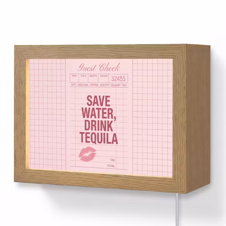 Lightbox - Wandlamp - Humor - Drank - Tekst - Roze — 1