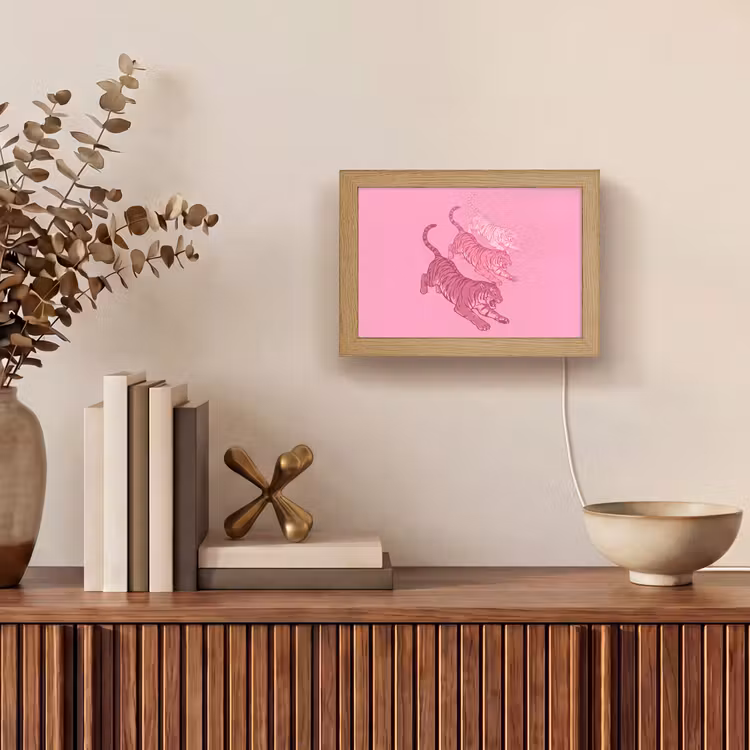 Lightbox - Wandlamp - Kat - Springend - Dieren - Roze - Modern — 4