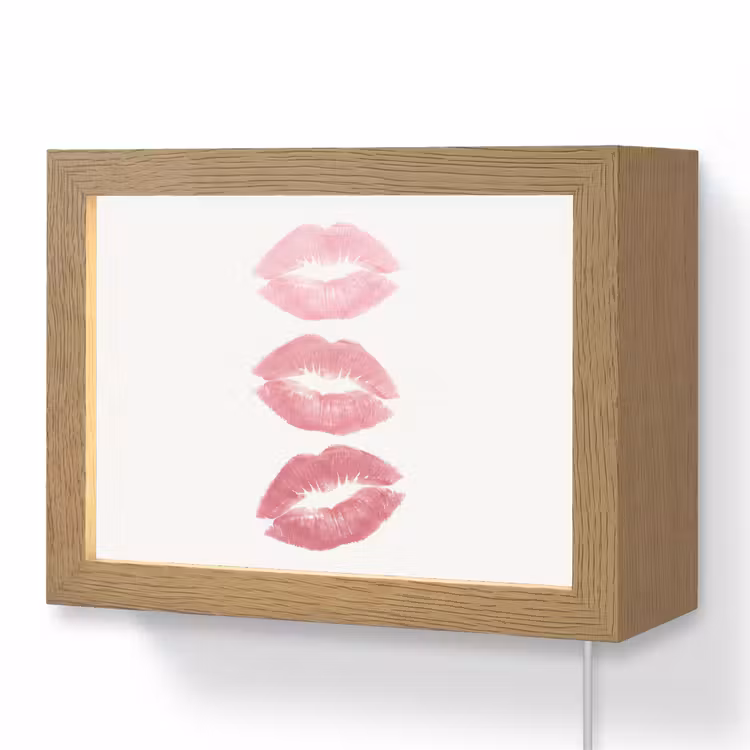 Lightbox - Wandlamp - Lippen - Kusafdruk - Roze - Modern - Abstract — 1