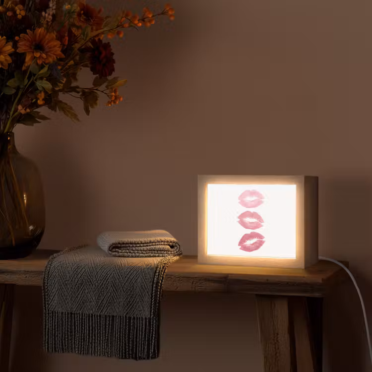 Lightbox - Wandlamp - Lippen - Kusafdruk - Roze - Modern - Abstract — 5