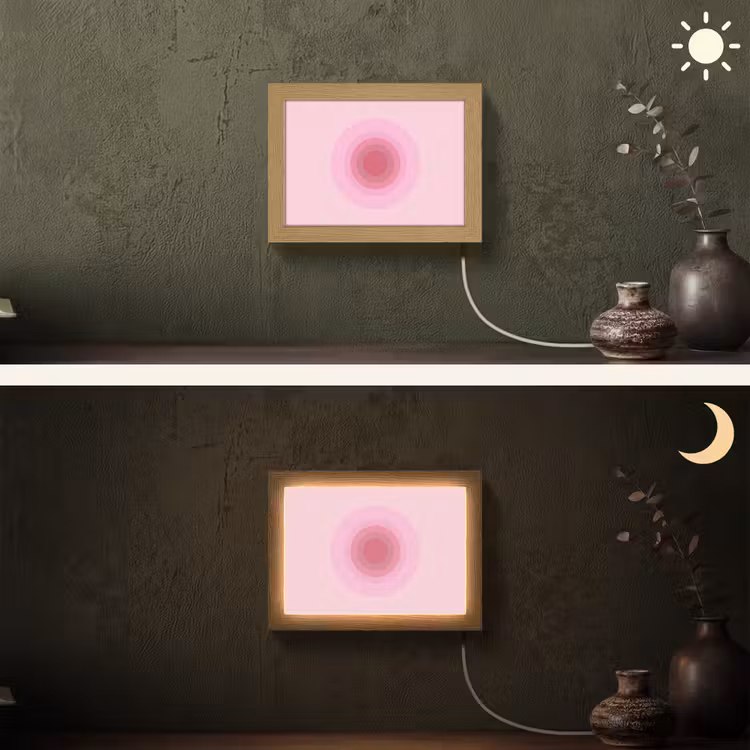 Lightbox - Wandlamp - Patroon - Cirkels - Abstract - Roze - Modern — 3