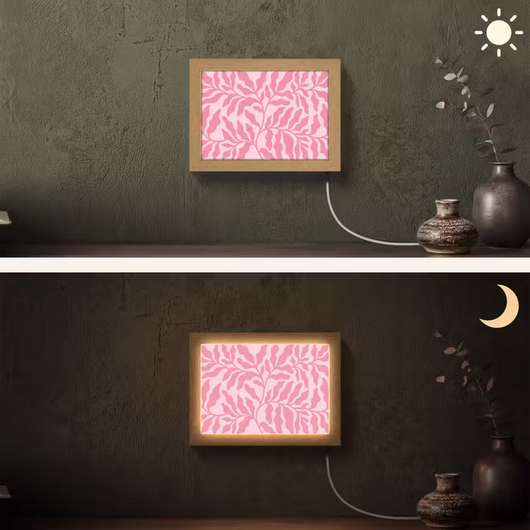 Lightbox - Wandlamp - Planten - Organisch - Abstract - Modern - Roze — 3