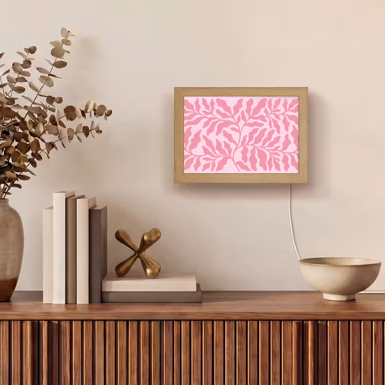 Lightbox - Wandlamp - Planten - Organisch - Abstract - Modern - Roze — 4