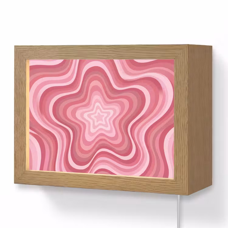 Lightbox - Wandlamp - Ster - Golvend - Abstract - Roze — 1