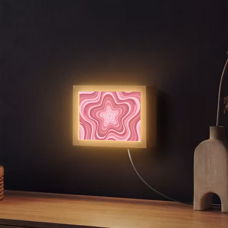 Lightbox - Wandlamp - Ster - Golvend - Abstract - Roze — 2