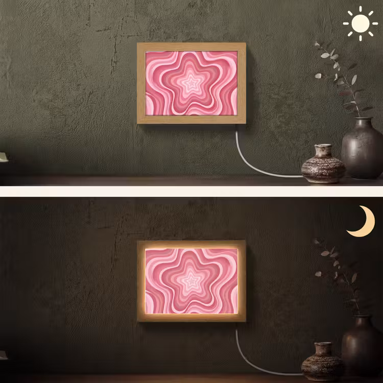 Lightbox - Wandlamp - Ster - Golvend - Abstract - Roze — 3