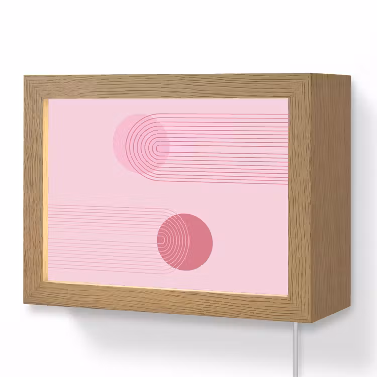 Lightbox - Wandlamp - Vormen - Lijnen - Minimalistisch - Roze — 1