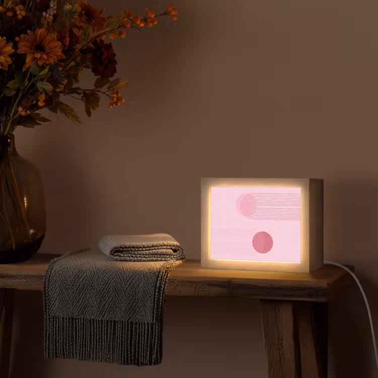Lightbox - Wandlamp - Vormen - Lijnen - Minimalistisch - Roze — 5