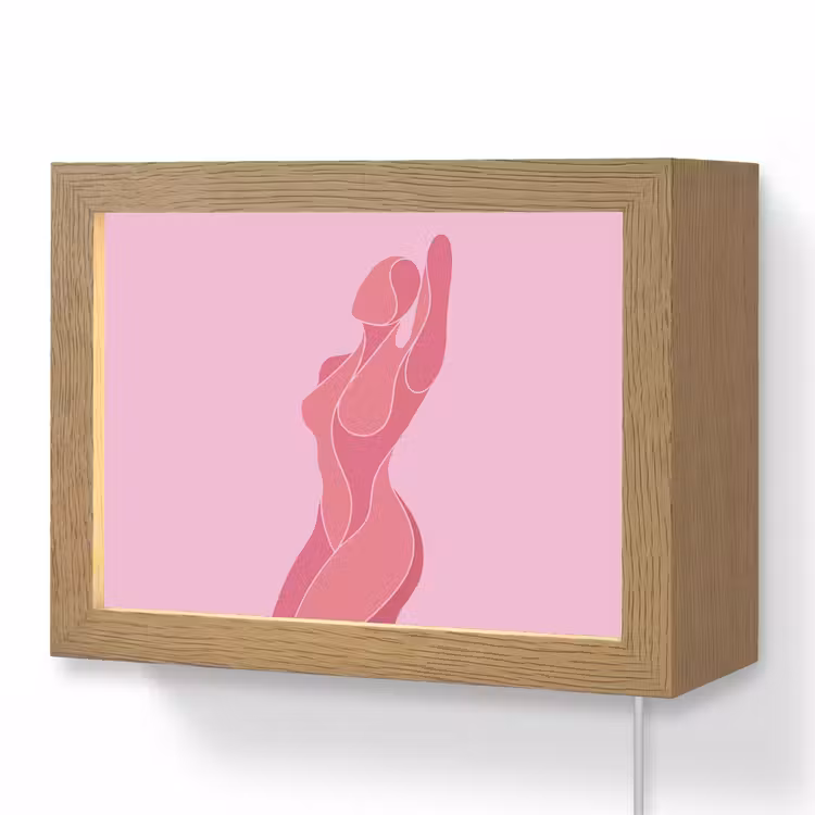 Lightbox - Wandlamp - Vrouw - Lichaam - Abstract - Roze — 1