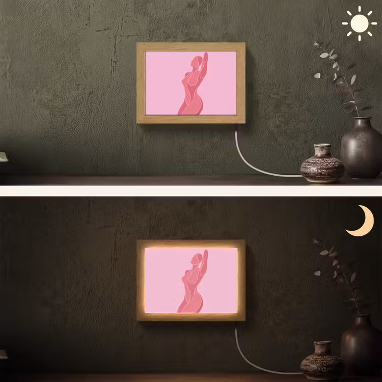 Lightbox - Wandlamp - Vrouw - Lichaam - Abstract - Roze — 3