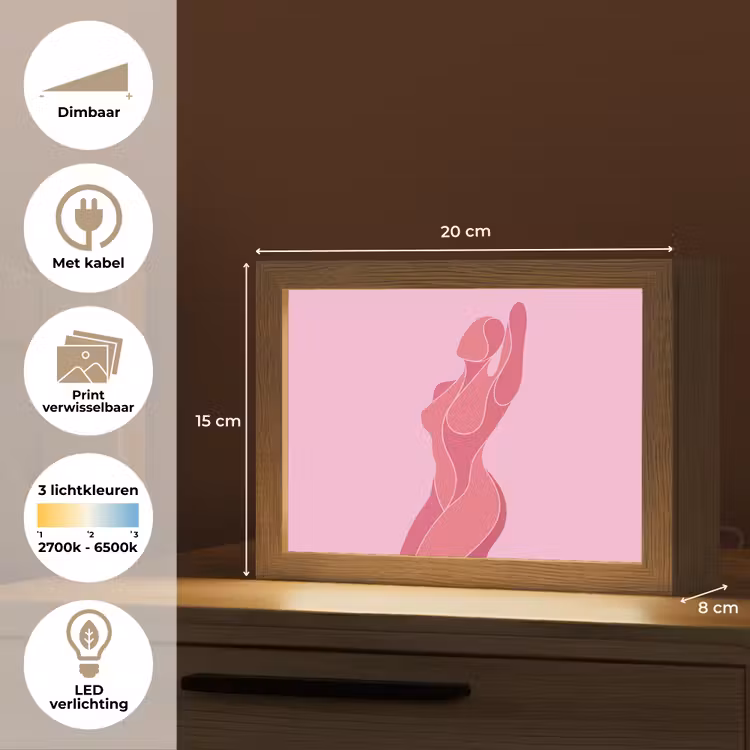Lightbox - Wandlamp - Vrouw - Lichaam - Abstract - Roze — 9