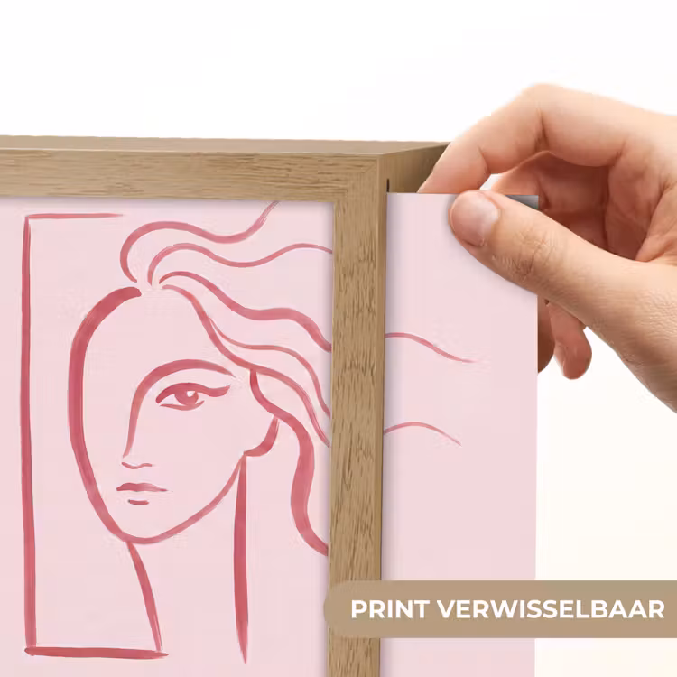 Lightbox - Wandlamp - Vrouw - Portret - Abstract - Lijnkunst - Rood — 6