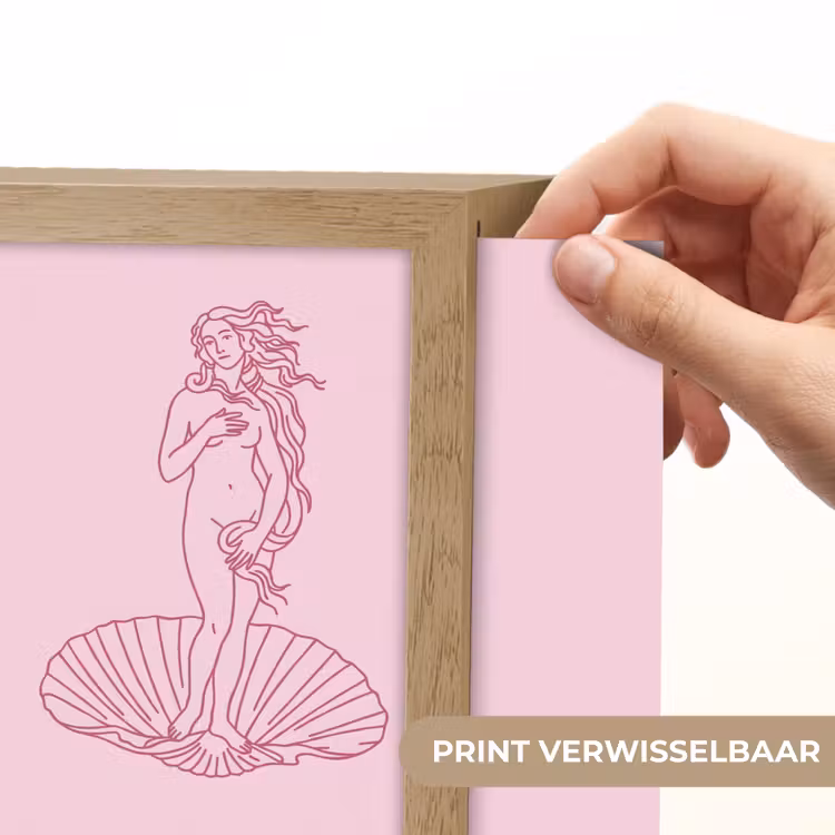 Lightbox - Wandlamp - Vrouw - Schelp - Kunst - Lijntekening - Roze — 6