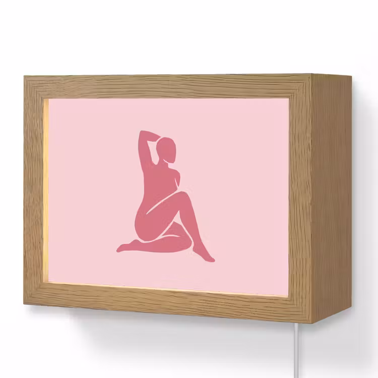Lightbox - Wandlamp - Vrouw - Silhouet - Abstract - Modern - Roze — 1