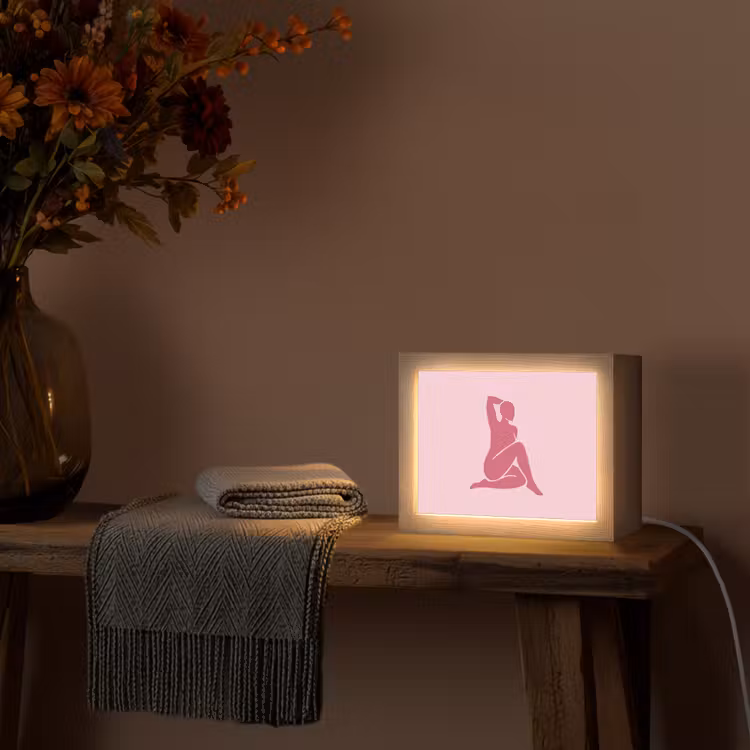 Lightbox - Wandlamp - Vrouw - Silhouet - Abstract - Modern - Roze — 5