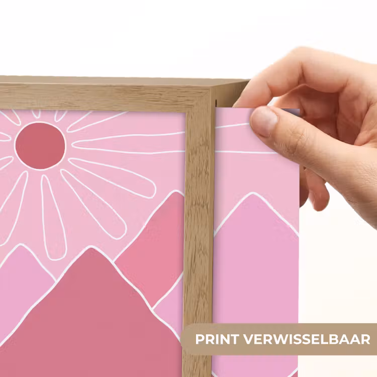Lightbox - Wandlamp - Zon - Bergen - Natuur - Abstract - Roze — 6