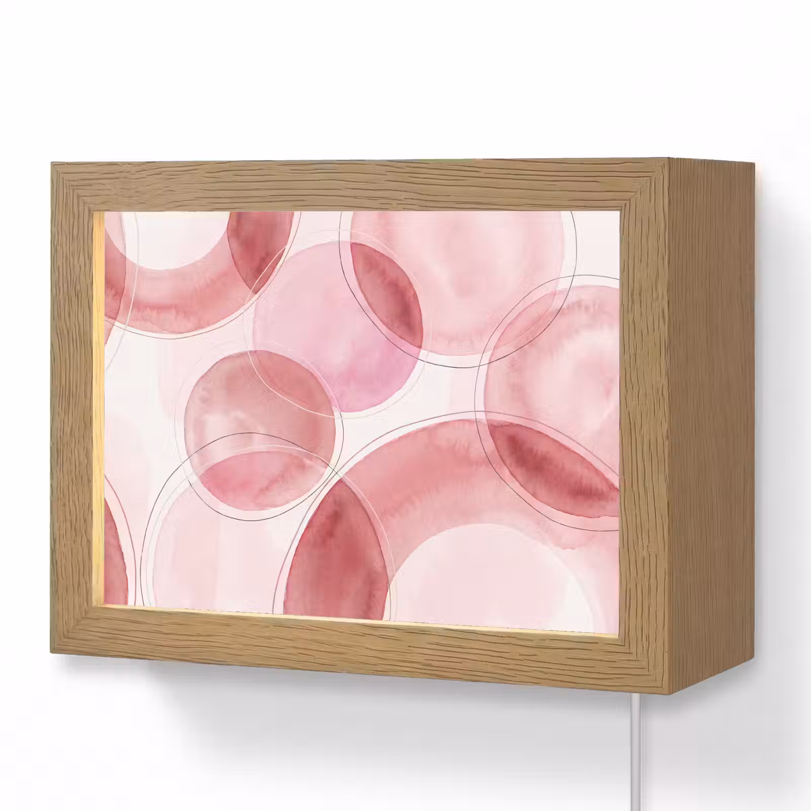 Lightbox - Wandlamp - Abstract - Cirkels - Modern - Roze - Kunst — 1